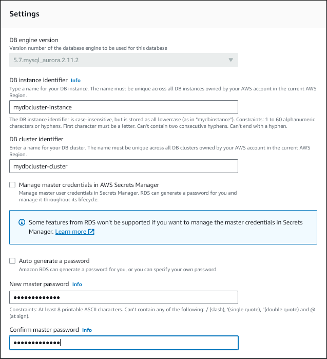 Entrez un nouveau mot de passe pour l’utilisateur principal et confirmez-le.