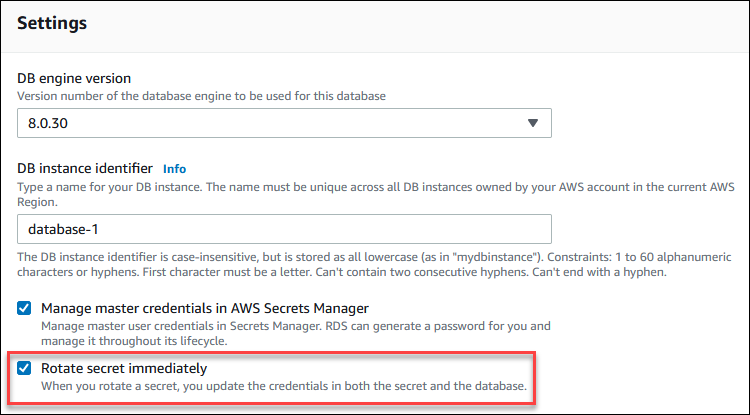 Effectuer immédiatement une rotation du secret de mot de passe d’utilisateur principal