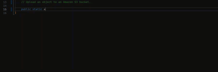 Exemple de saisie semi-automatique d’une ligne de code.