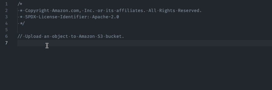Exemple de saisie semi-automatique d’une ligne de code.