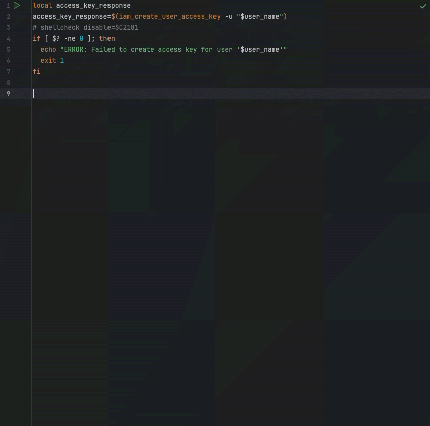 Exemple de saisie semi-automatique d’une ligne de code.