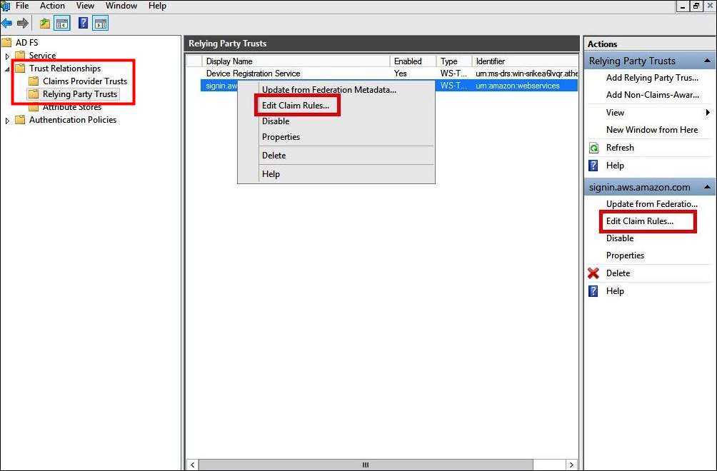 Choisissez Edit Claim Rules (Modifier les règles de revendication).