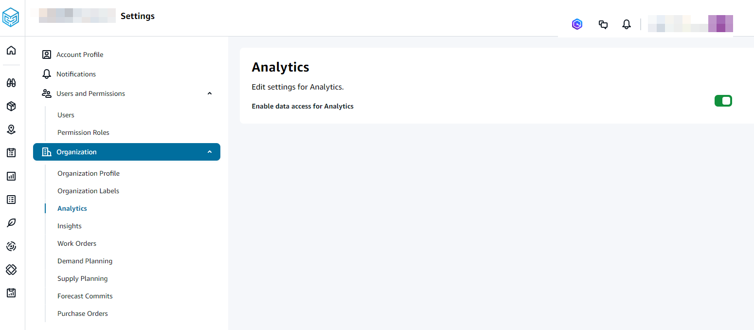Configuration des AWS Supply Chain analyses