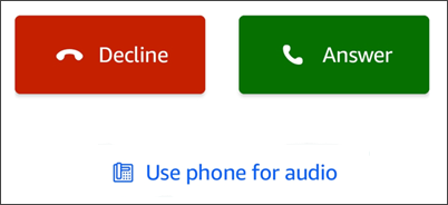 Le contrôle de réponse qui s'affiche lors d'une réunion.