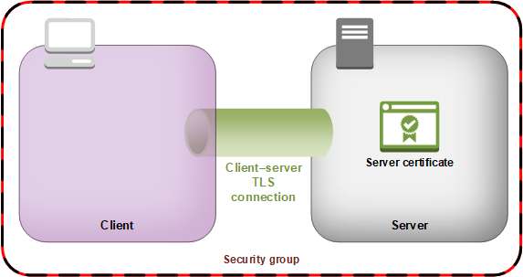 Connexion TLS entre le client et le serveur.