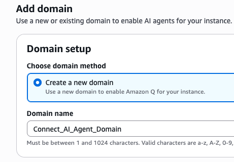 Page Ajouter un domaine, option Créer un domaine.