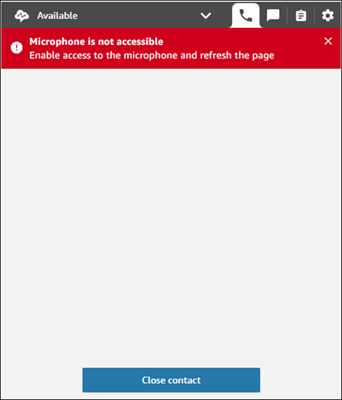 CCP, message d’erreur « Le microphone n’est pas accessible. »