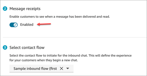 Option Accusés de réception des messages activée.