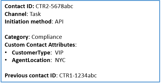 Enregistrement de contact 2 pour la tâche.