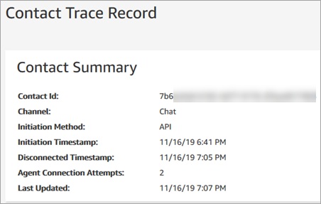 Enregistrement de contact, méthode d’initiation définie sur API.