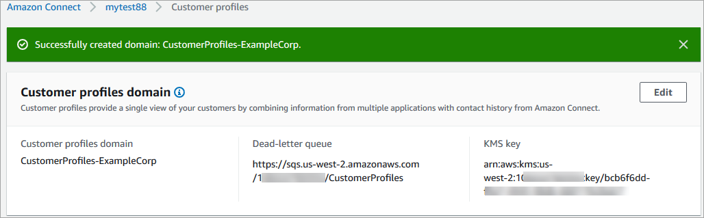 La page Domaine des profils des clients terminés.