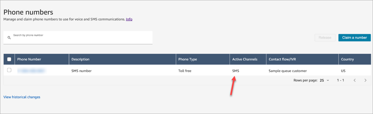 Page Modifier un numéro de téléphone
