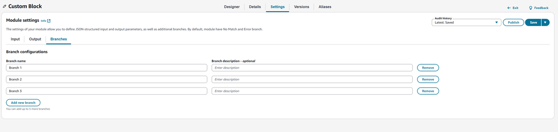 Configuration de branches personnalisée pour les modules.