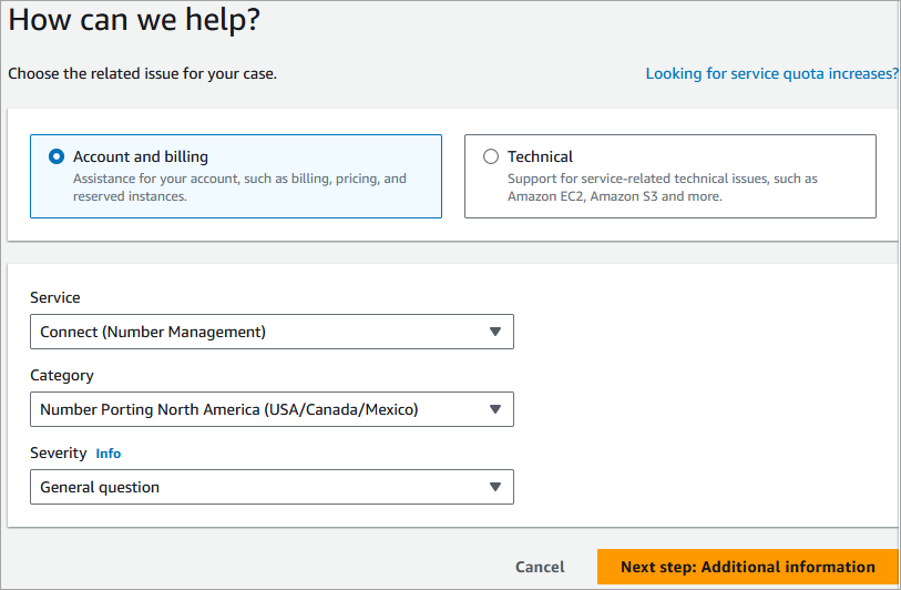 Page de création de dossier renseignée pour une demande de portage.