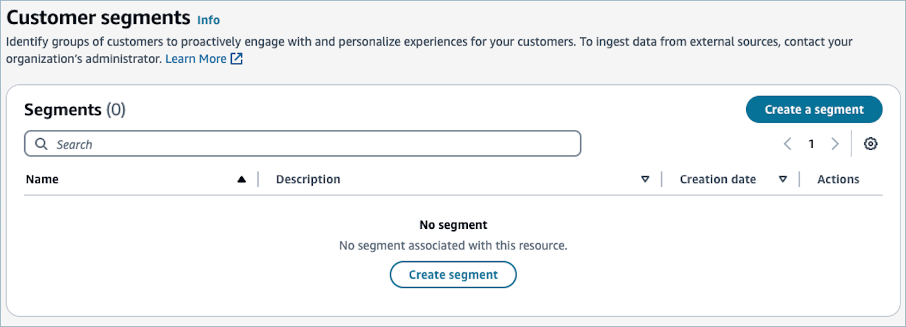 Le bouton Créer un segment.