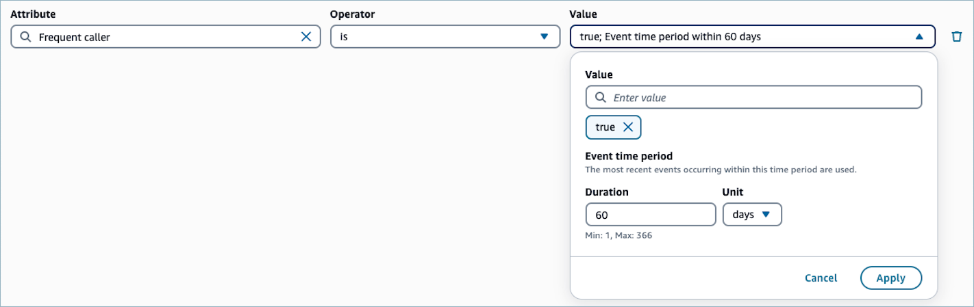 Attribut, opérateur et valeur à évaluer.