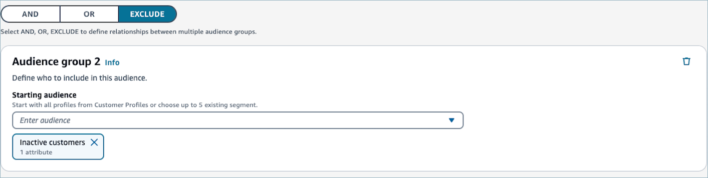 Les options ET, OU ou EXCLURE.