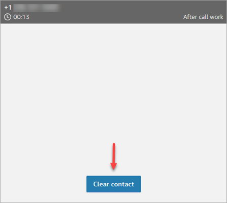 Travail après appel, bouton Fermer le contact.