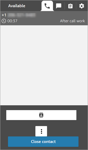 CCP, Travail après appel, bouton Fermer le contact.