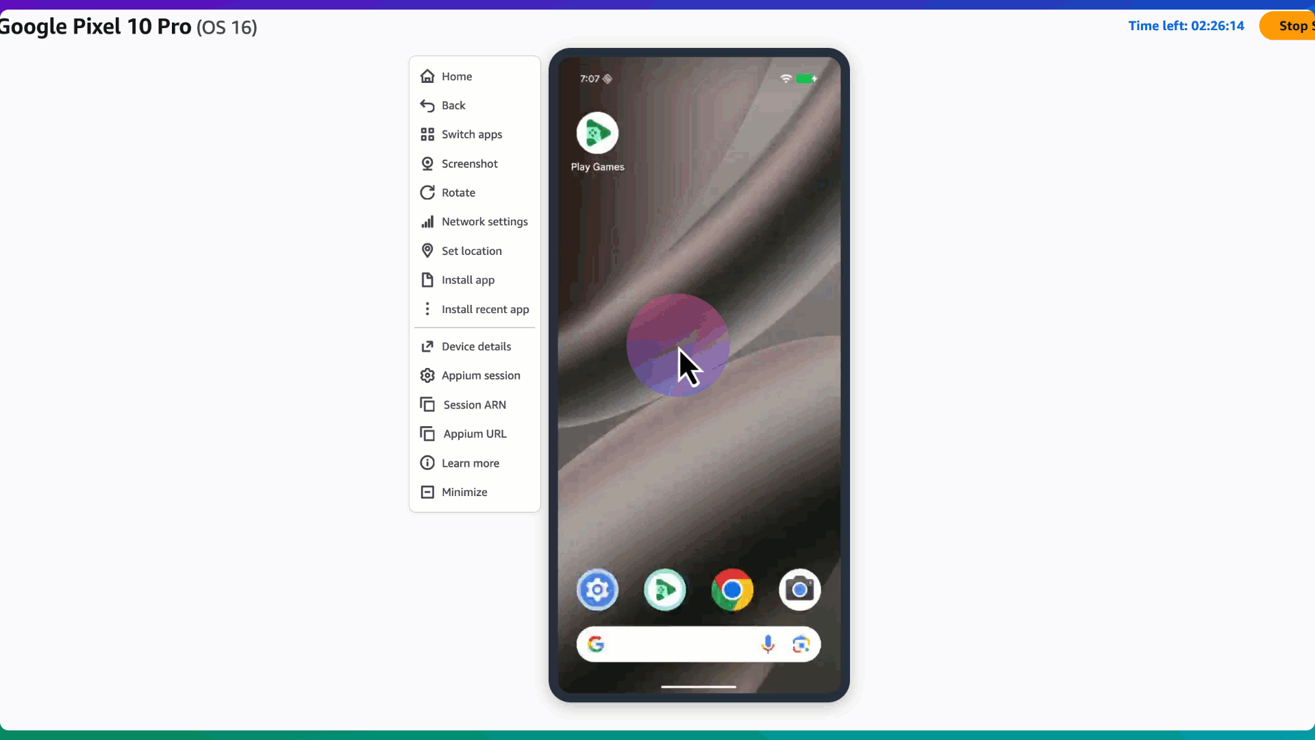 Page de détails sur les appareils publics