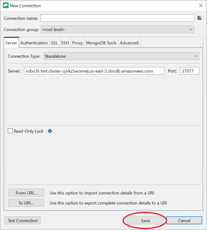 Nouvelle interface de connexion avec le bouton Enregistrer surligné.