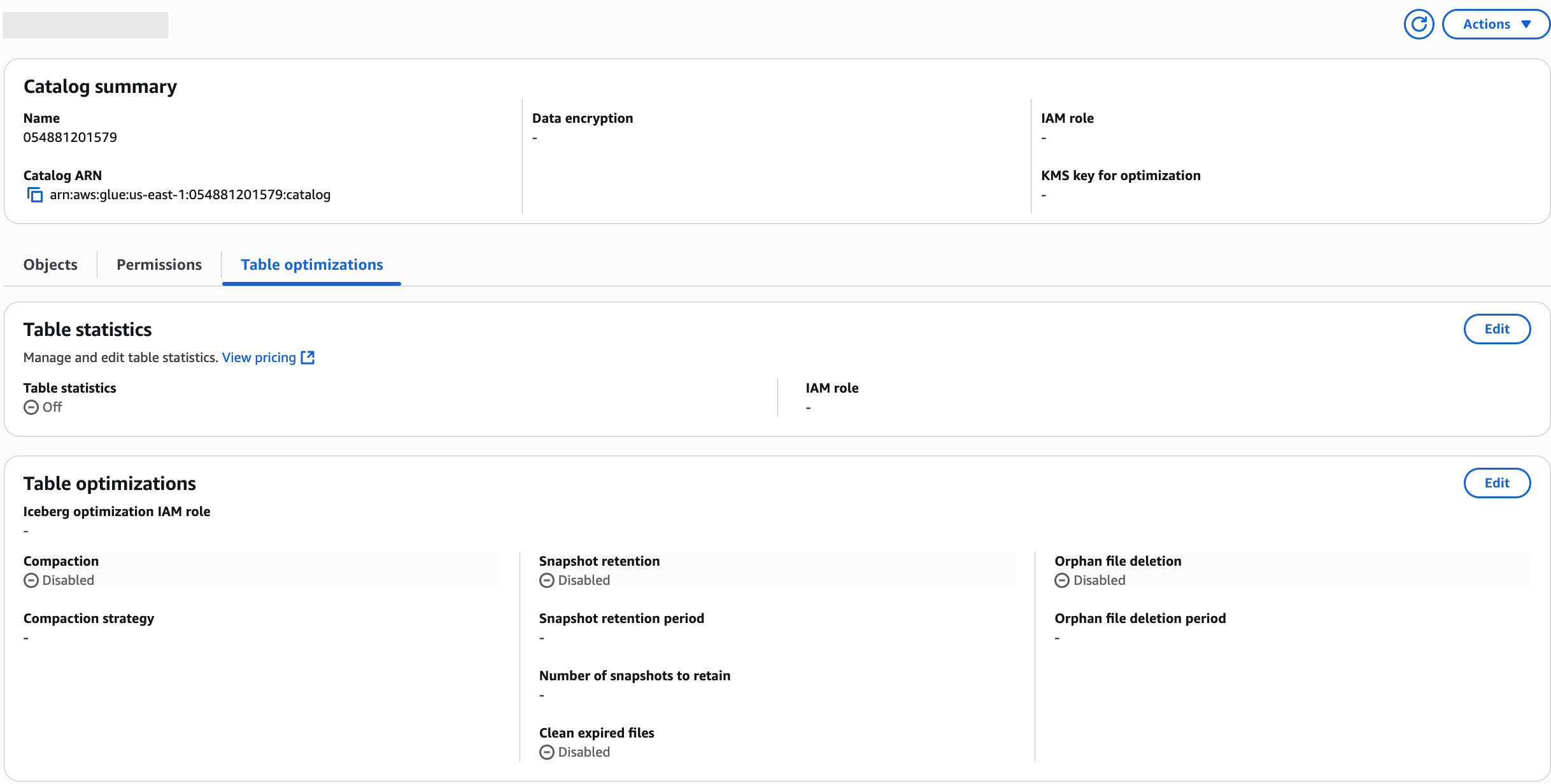 La capture d’écran montre l’option de modification permettant d’activer les optimisations au niveau du catalogue.