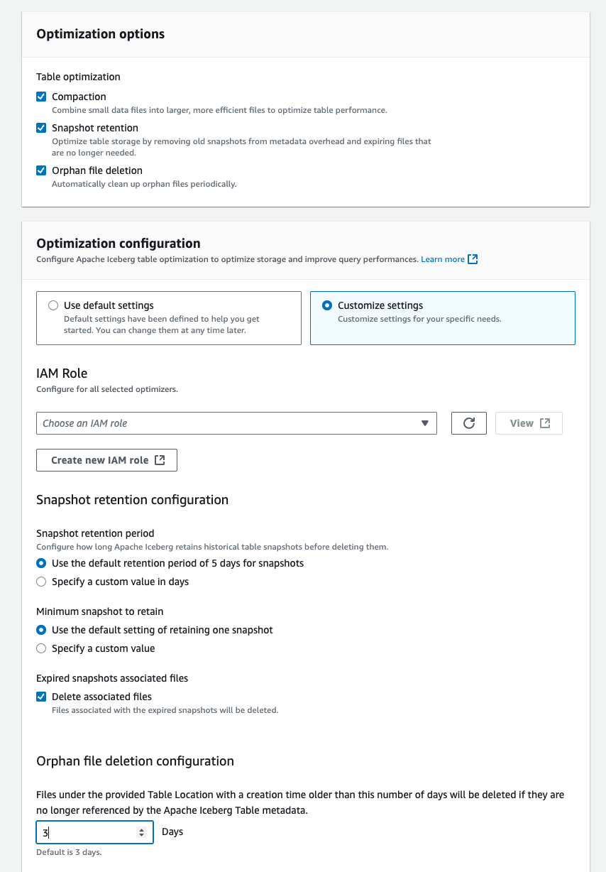 La capture d’écran montre les options d’optimisation au niveau du catalogue.