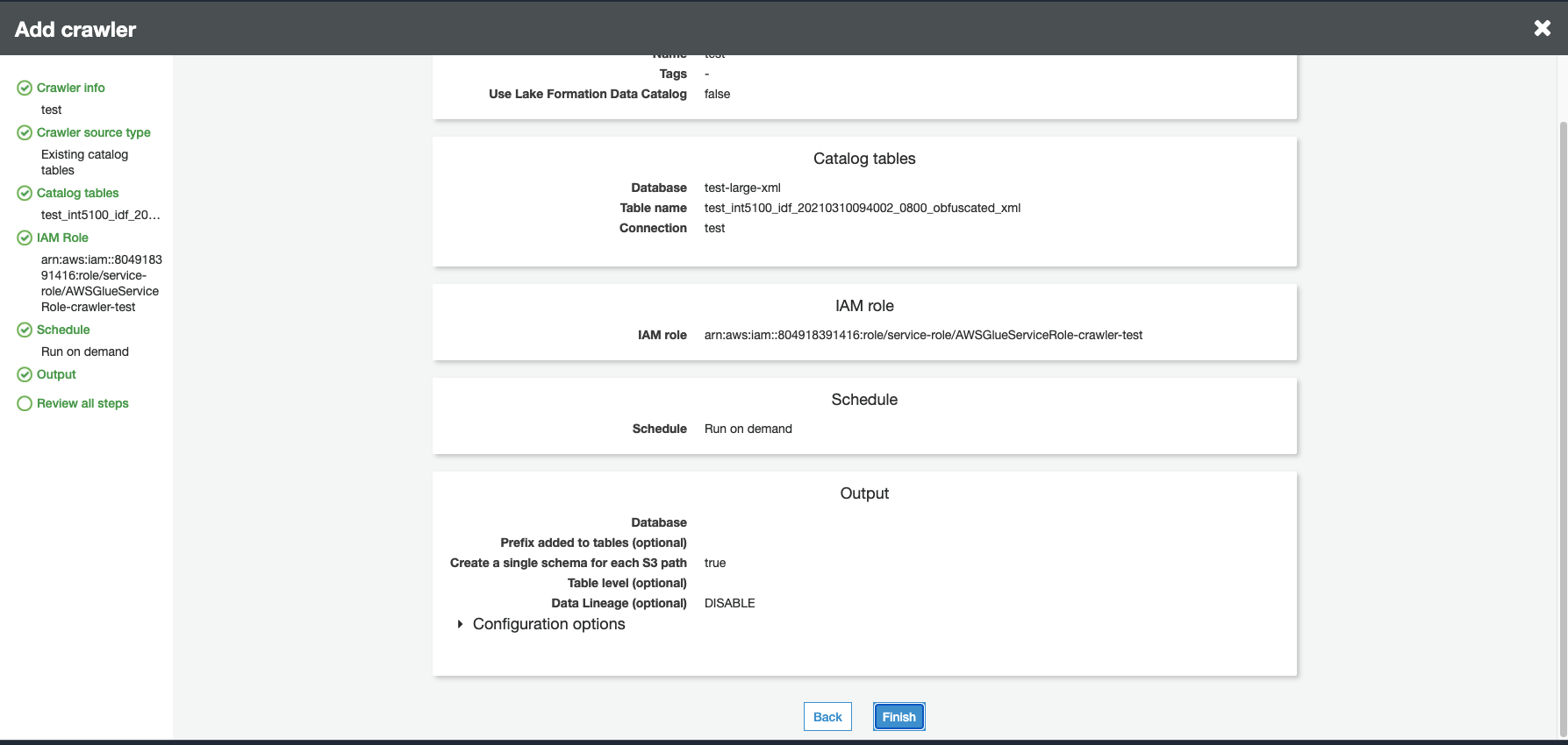 Sélection du type de source du crawler.