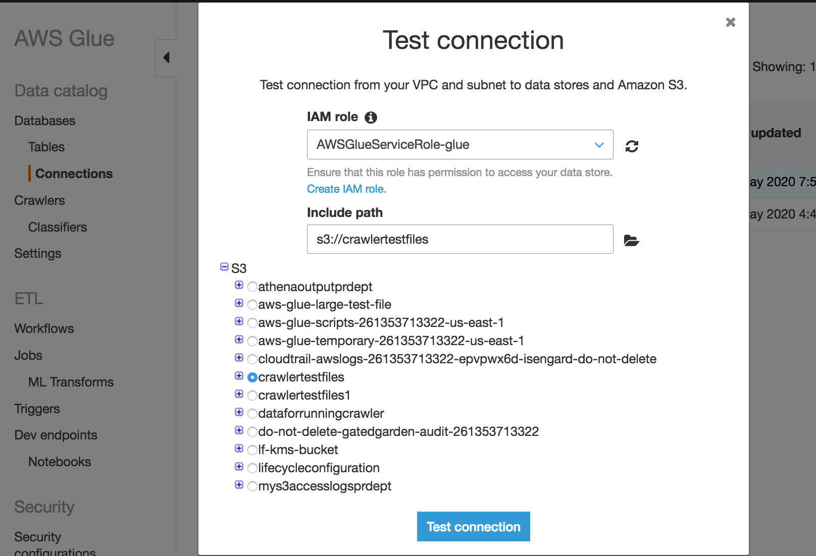 Test de la connexion.