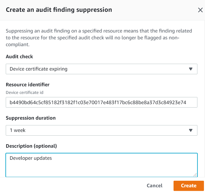 Page Créer une suppression des résultats d'audit sur laquelle vous devez saisir les informations détaillées.