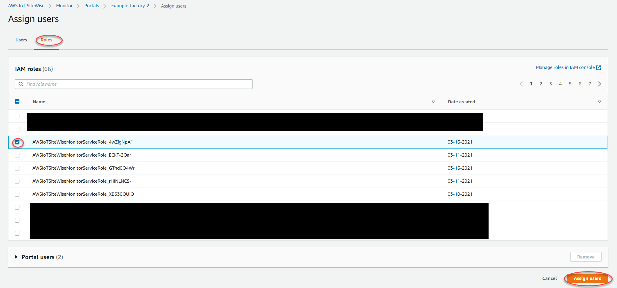 Page « Affecter des utilisateurs ».