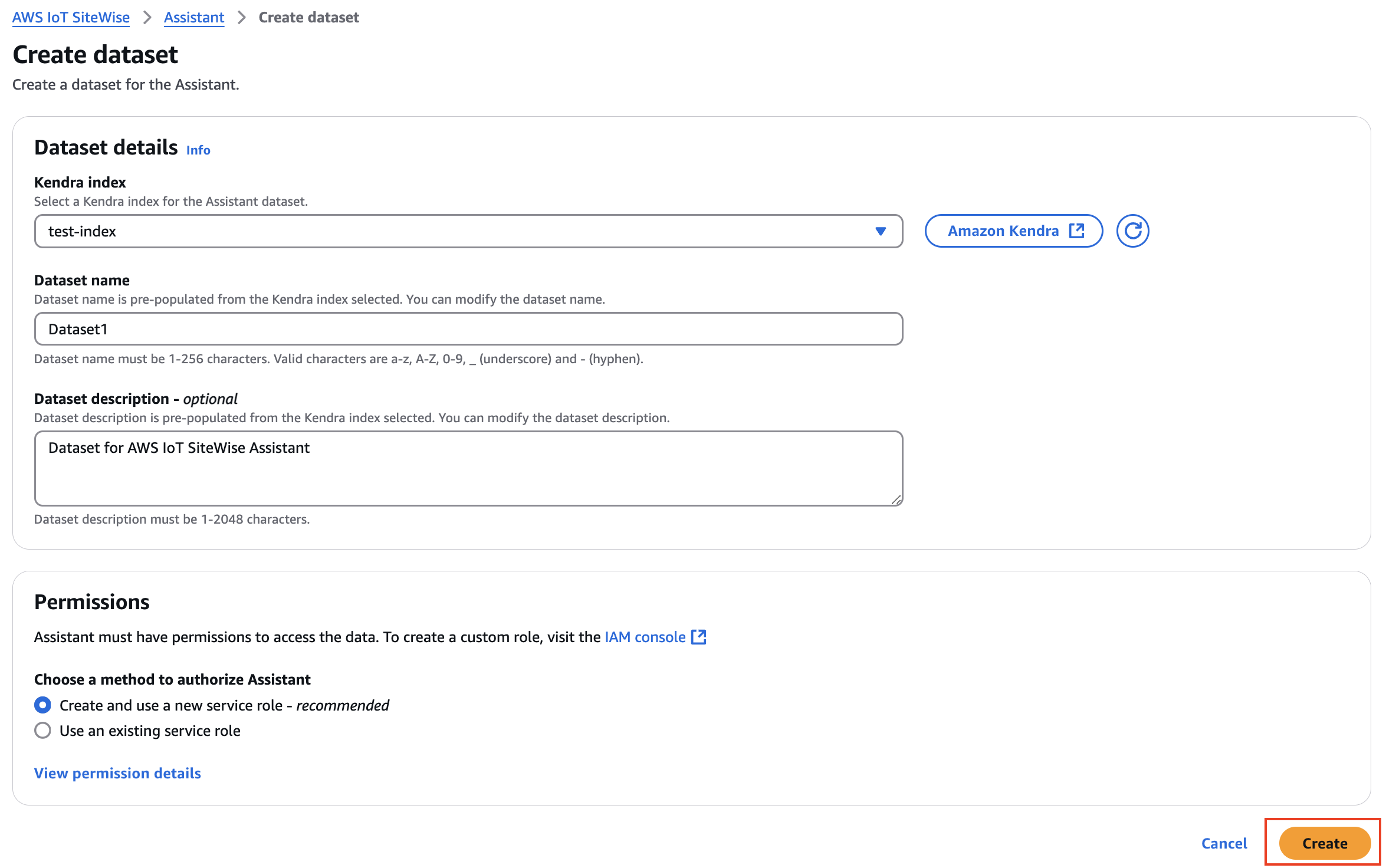 Création d'une image finale d'un jeu de données dans la page Assistant de la console