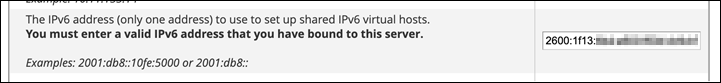 IPv6 adresse de l'instance.