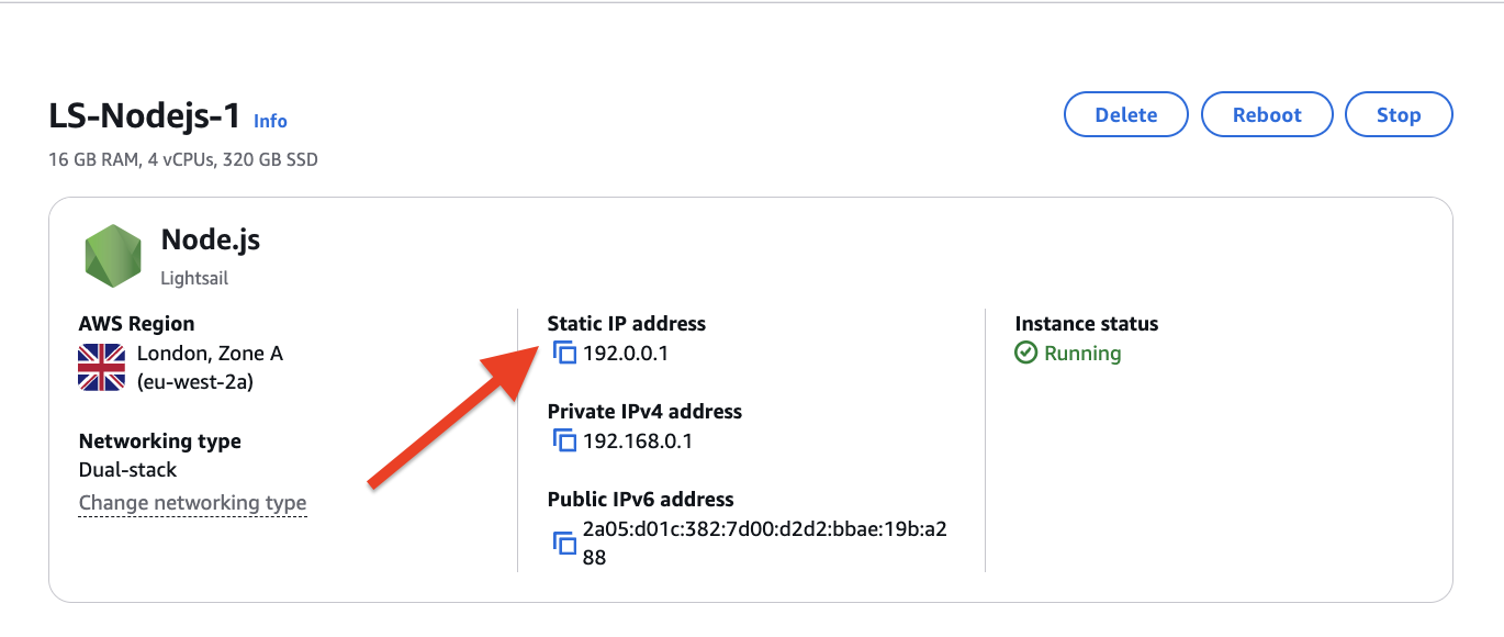 Copier une adresse IP statique