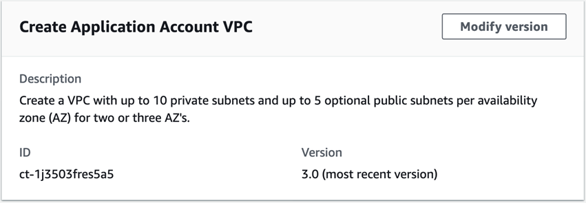 VPC creation details with ID, version, and description of subnet configuration options.