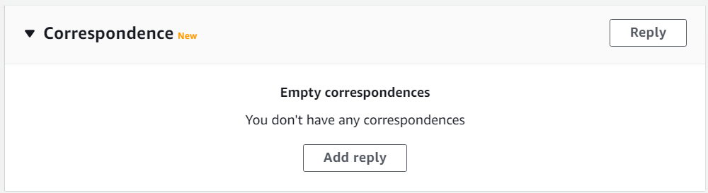 Section de correspondance vide.