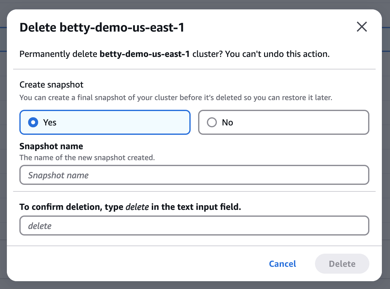Vue consolidée d'une fenêtre de confirmation de suppression.