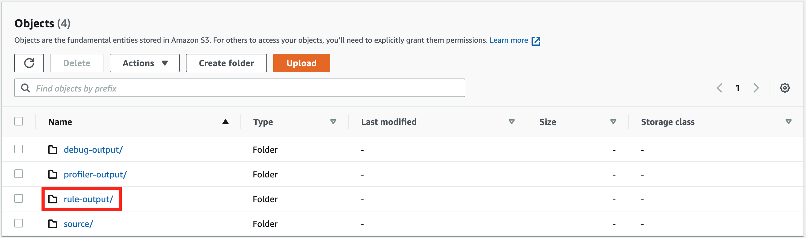 Exemple d'utilisation de l'URI du compartiment S3 de la sortie de règle.