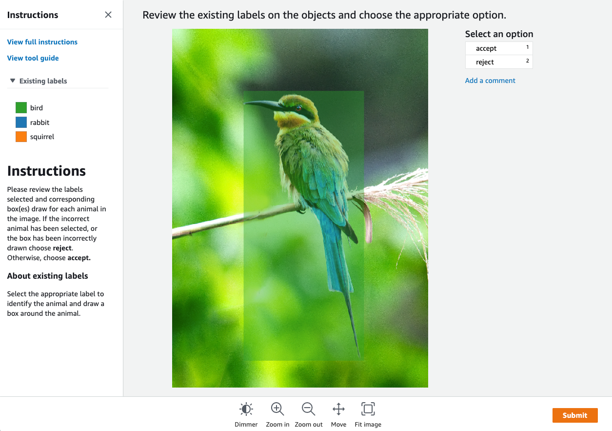 Exemple de console de travail pour les tâches d’étiquetage, fourni par Ground Truth.