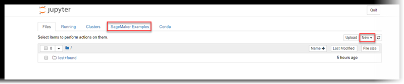 Exemple de page de serveur de bloc-notes Jupyter.