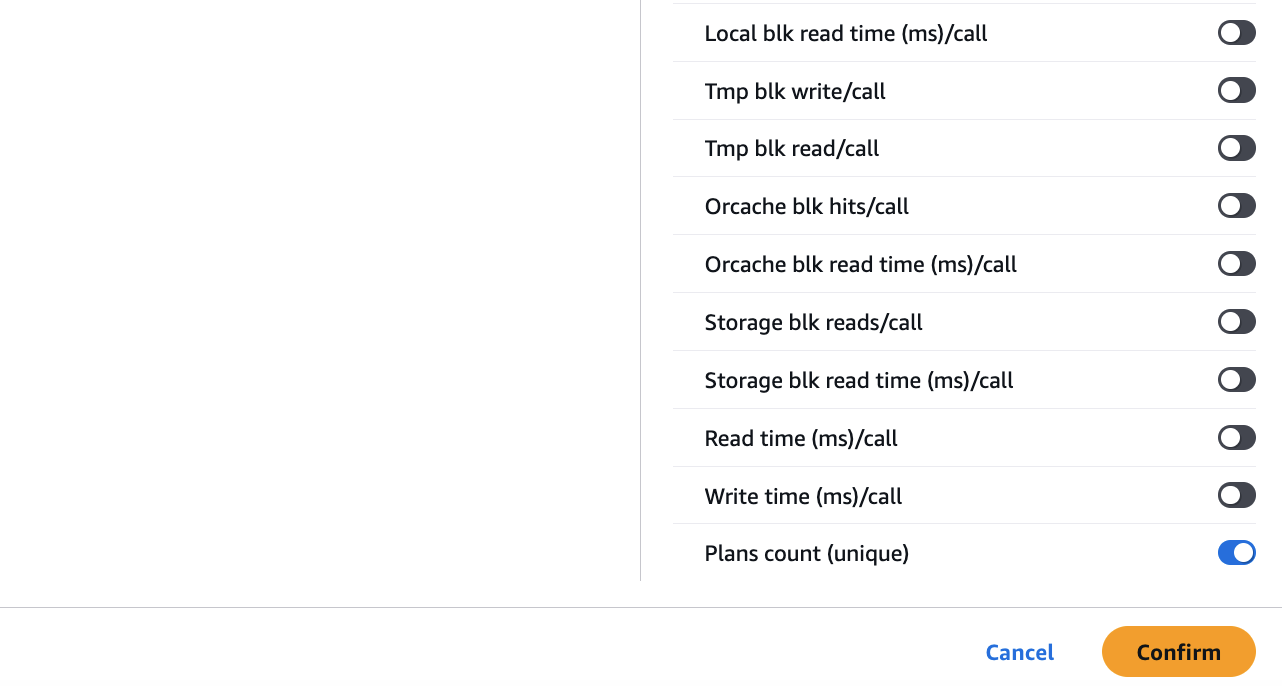 Pengaturan untuk tabel detail rencana