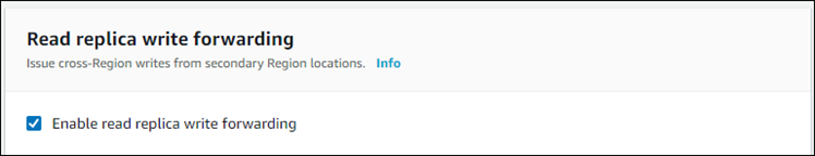Tangkapan layar yang menunjukkan klaster sekunder sekarang bagian dari basis data global Aurora.