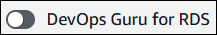 Pilih sakelar untuk mengaktifkan DevOps Guru untuk RDS