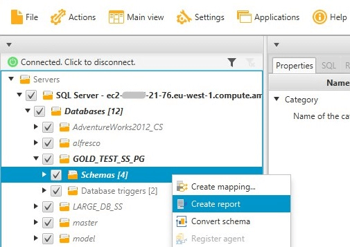 Buat laporan penilaian migrasi basis data