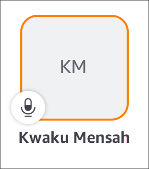 Ubin khas pada daftar aplikasi seluler Amazon Chime.