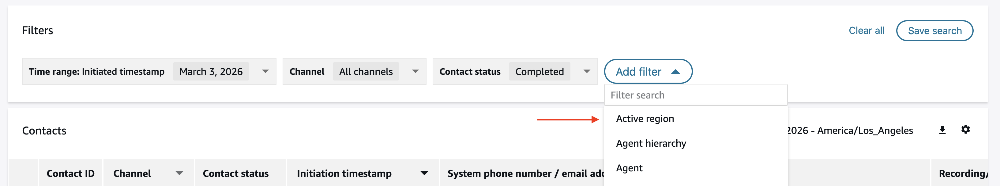 Dropdown filter wilayah Aktif menunjukkan Wilayah yang tersedia untuk dipilih.