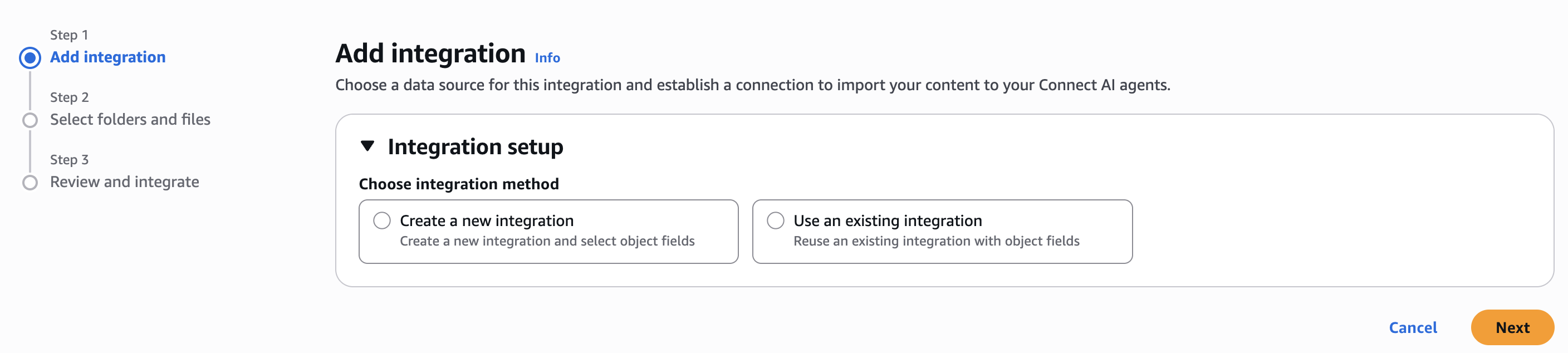 Halaman Tambahkan integrasi.