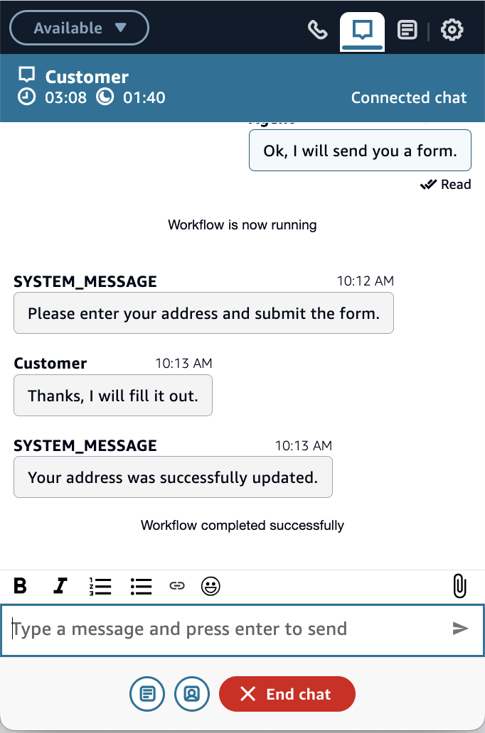 Acara alur kerja untuk agen
