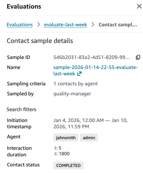 Buat draf evaluasi - detail sampel kontak