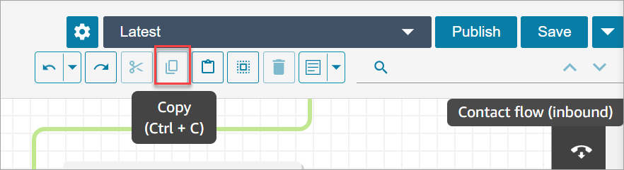 Salin item pada toolbar.